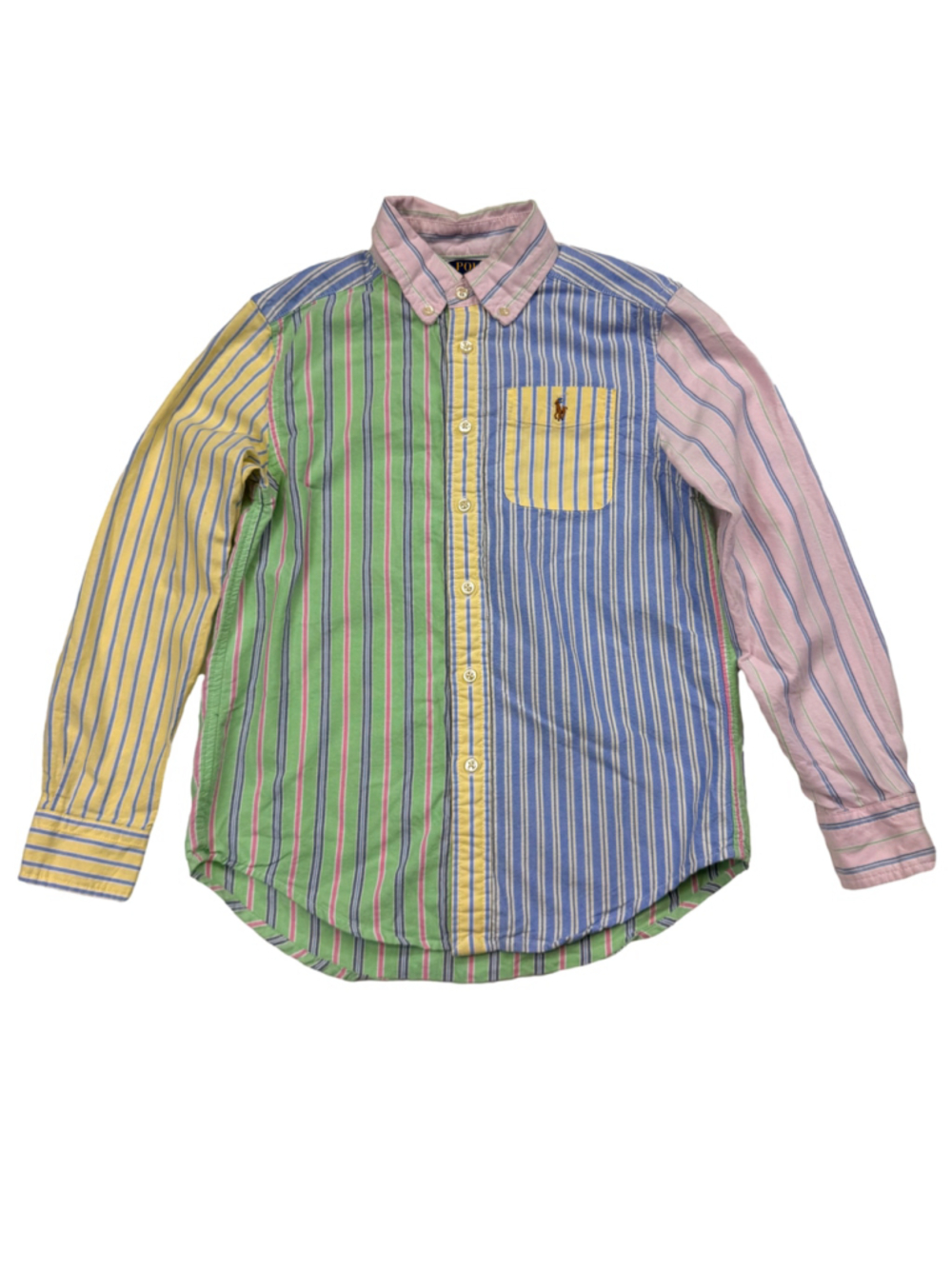 Polo Ralph Lauren Boy's Casual Colorblock Button Down Shirt Multicolor Medium